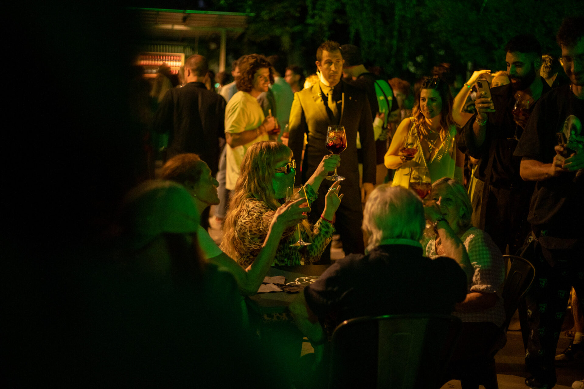 a group of people at a party
