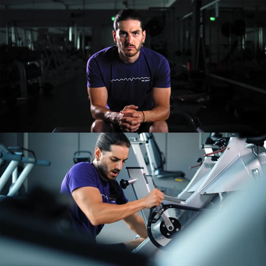 a man working out on a machine