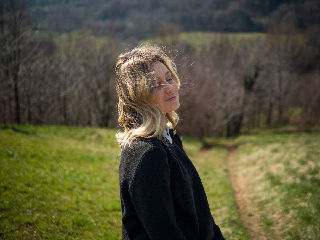 a person standing in a field
