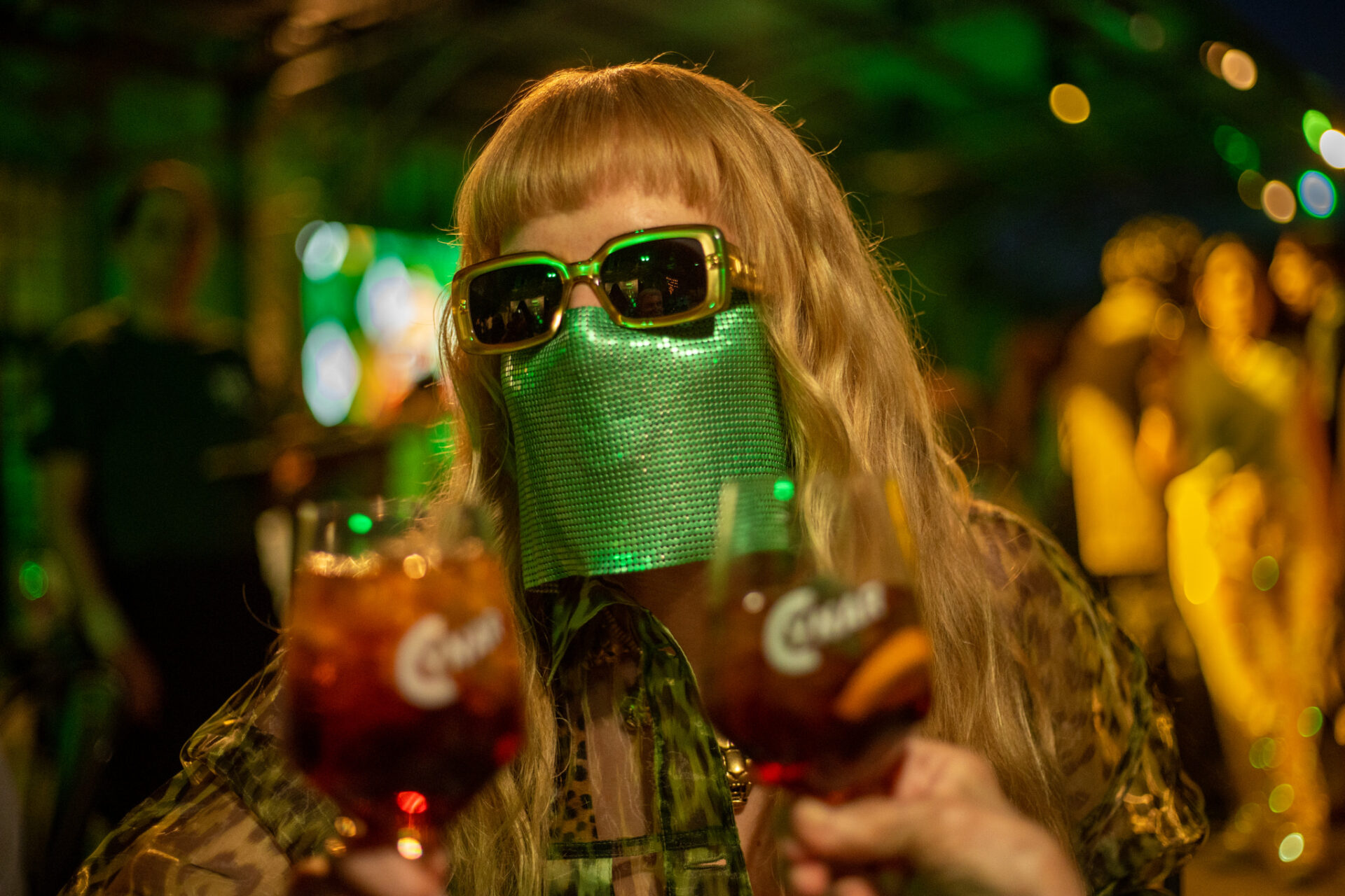 a person wearing a gas mask